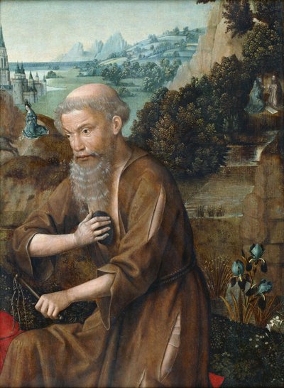 Sint Hiëronymus door Master of The Legend of St. Lucy